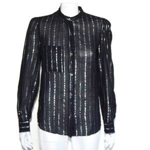 SABEL MARANT ETOILE Black Silver Metallic shirt